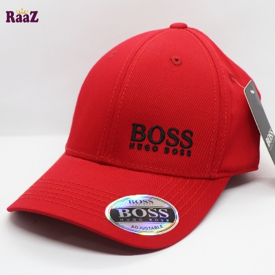 Picture of Athleisure - Avant Grade - Highly Durable - Red Boss Embroidery Logo Adjustable Premium Curved Visor Cap - Sustainable Choice