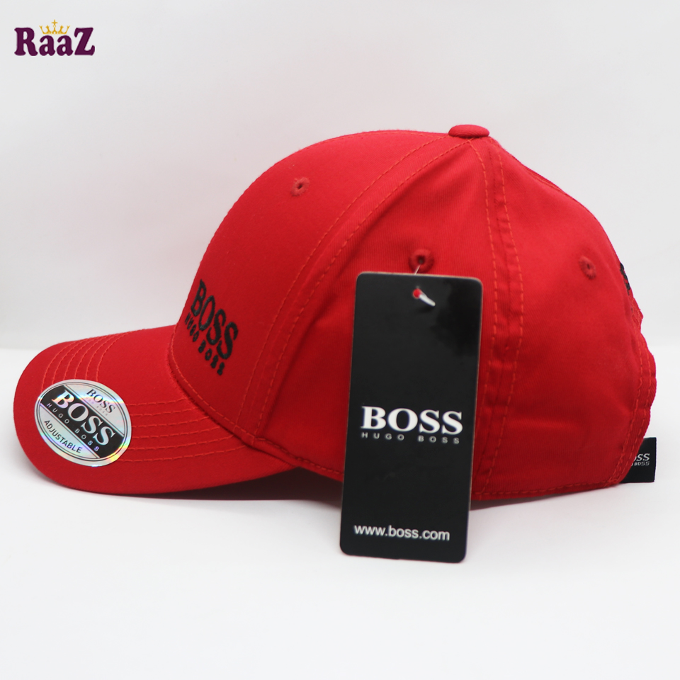 Picture of Athleisure - Avant Grade - Highly Durable - Red Boss Embroidery Logo Adjustable Premium Curved Visor Cap - Sustainable Choice