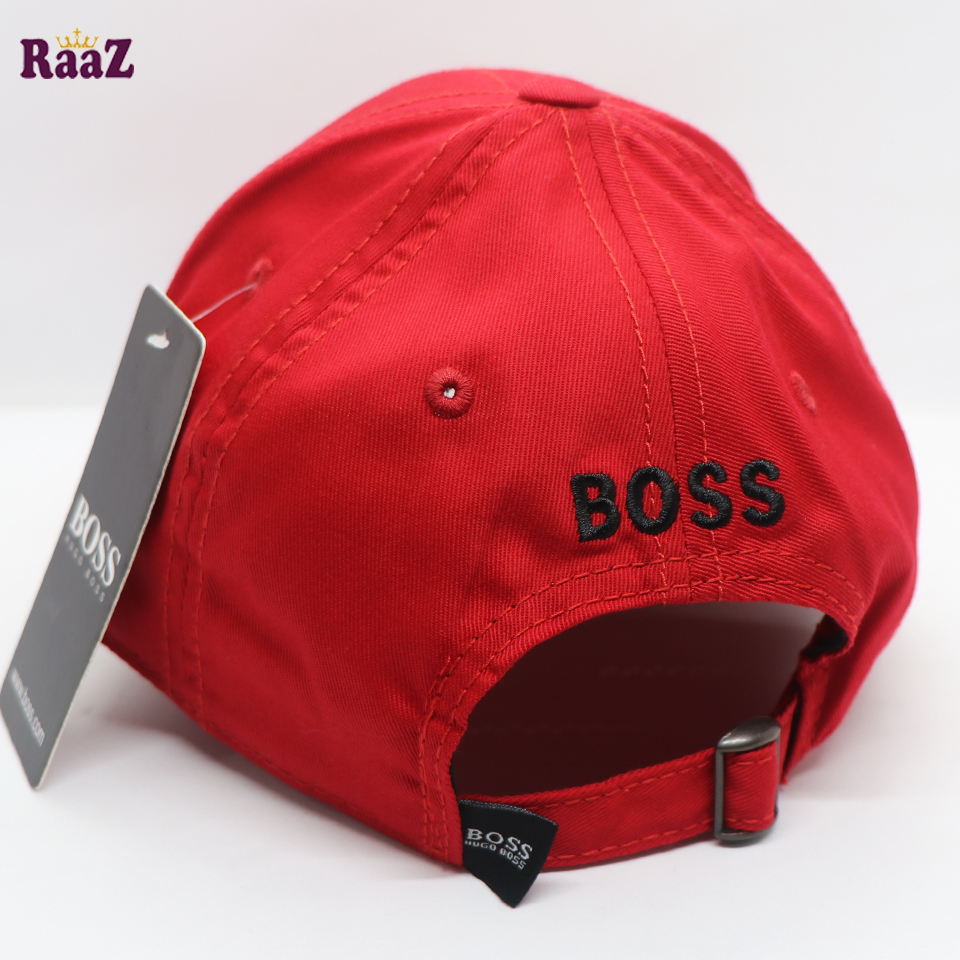 Picture of Athleisure - Avant Grade - Highly Durable - Red Boss Embroidery Logo Adjustable Premium Curved Visor Cap - Sustainable Choice