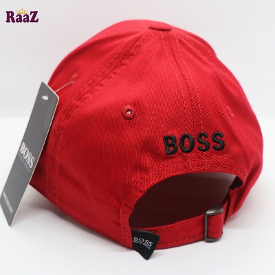 Picture of Athleisure - Avant Grade - Highly Durable - Red Boss Embroidery Logo Adjustable Premium Curved Visor Cap - Sustainable Choice