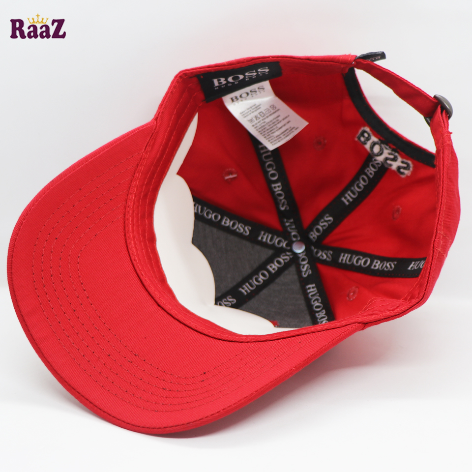 Picture of Athleisure - Avant Grade - Highly Durable - Red Boss Embroidery Logo Adjustable Premium Curved Visor Cap - Sustainable Choice