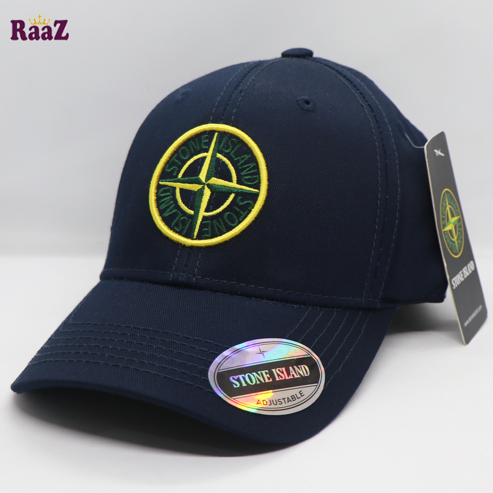 Picture of Navy Blue Stone Island Premium Curved Visor Cap
