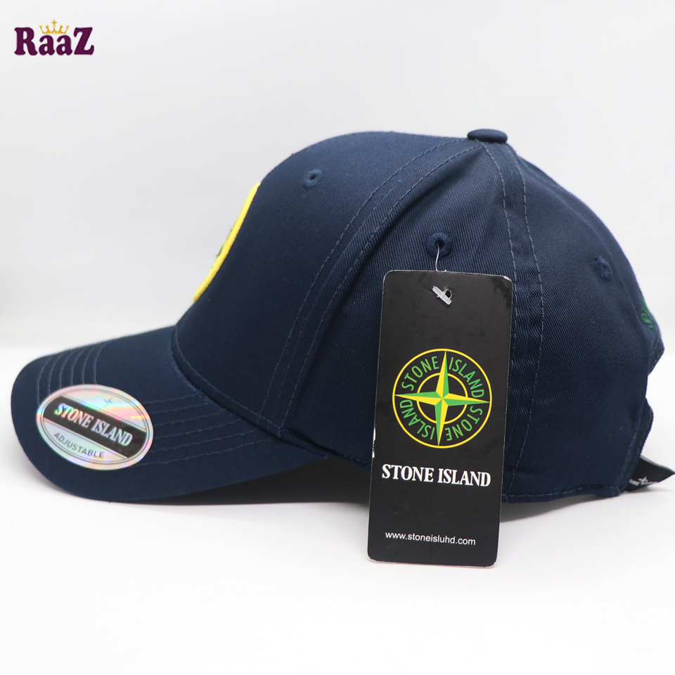 Picture of Navy Blue Stone Island Premium Curved Visor Cap