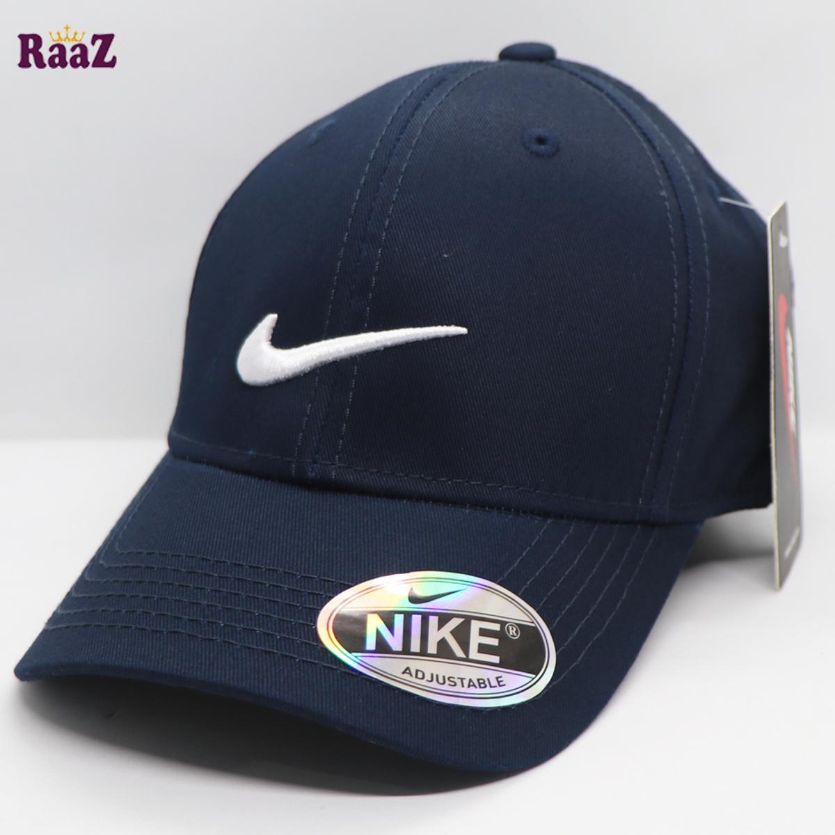 Picture of Navy Blue Swoosh Logo Premium Fabrics Curved Visor Export Quality Cap