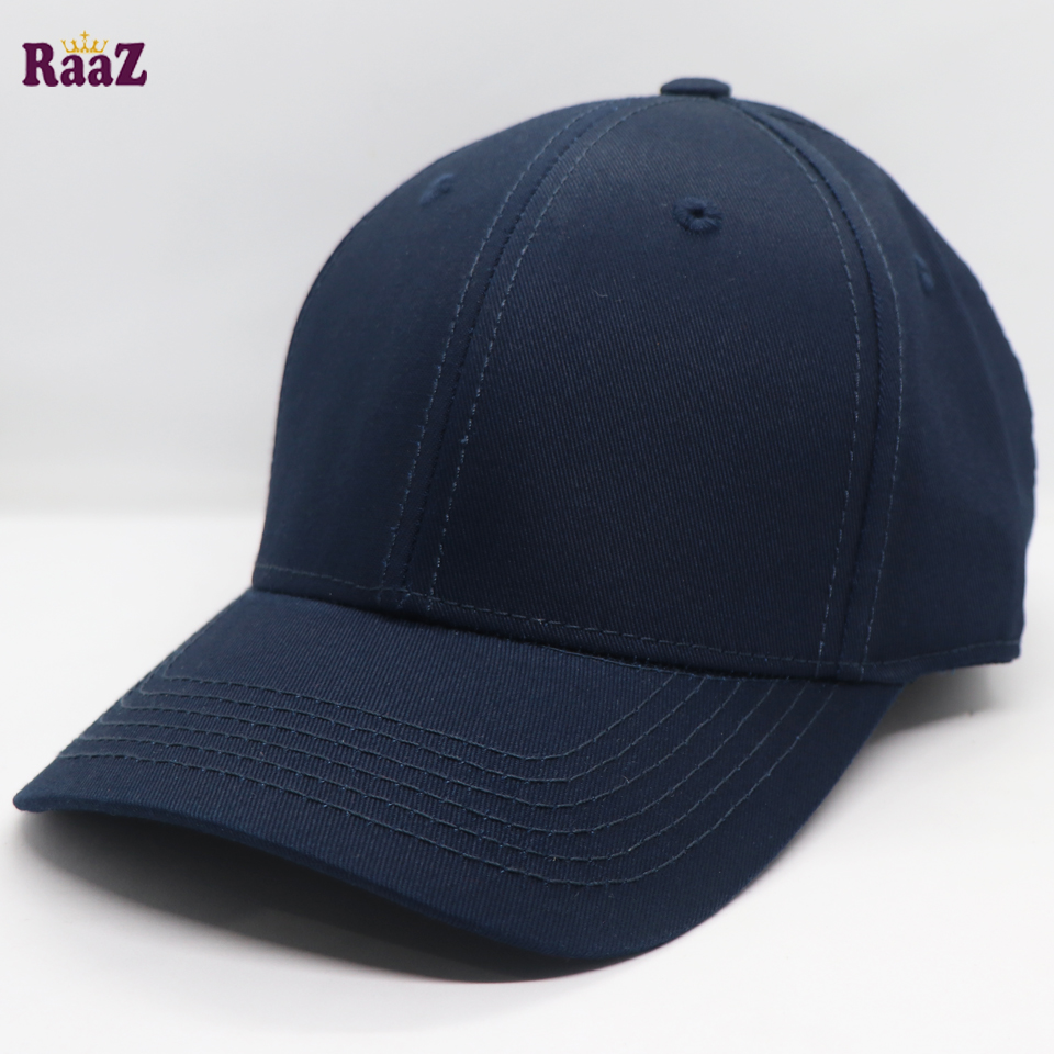 Picture of Navy Blue Premium Quality Solid Color Curved Visor Cap