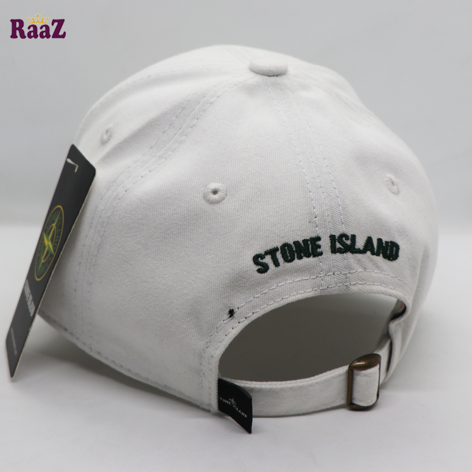 Picture of White Stone Island Premium Curved Visor Cap