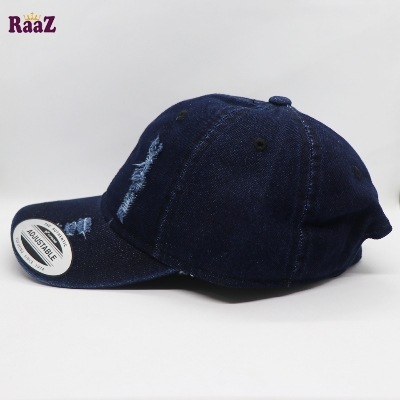 Picture of Navy Blue Denim Cotton Baseball Cap For Men