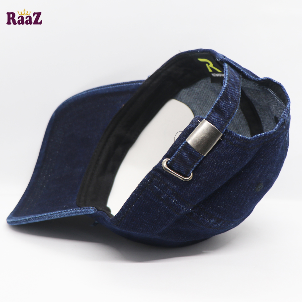 Picture of Navy Blue Denim Cotton Baseball Cap For Men