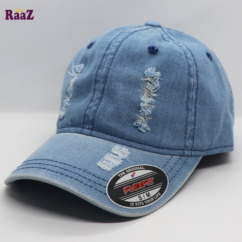 Picture of Navy Blue Wash Pure Denim Wash Baseball Cap For Men