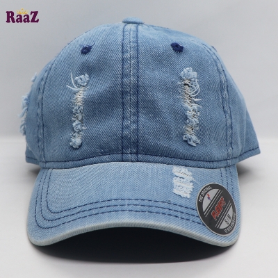 Picture of Navy Blue Wash Pure Denim Wash Baseball Cap For Men