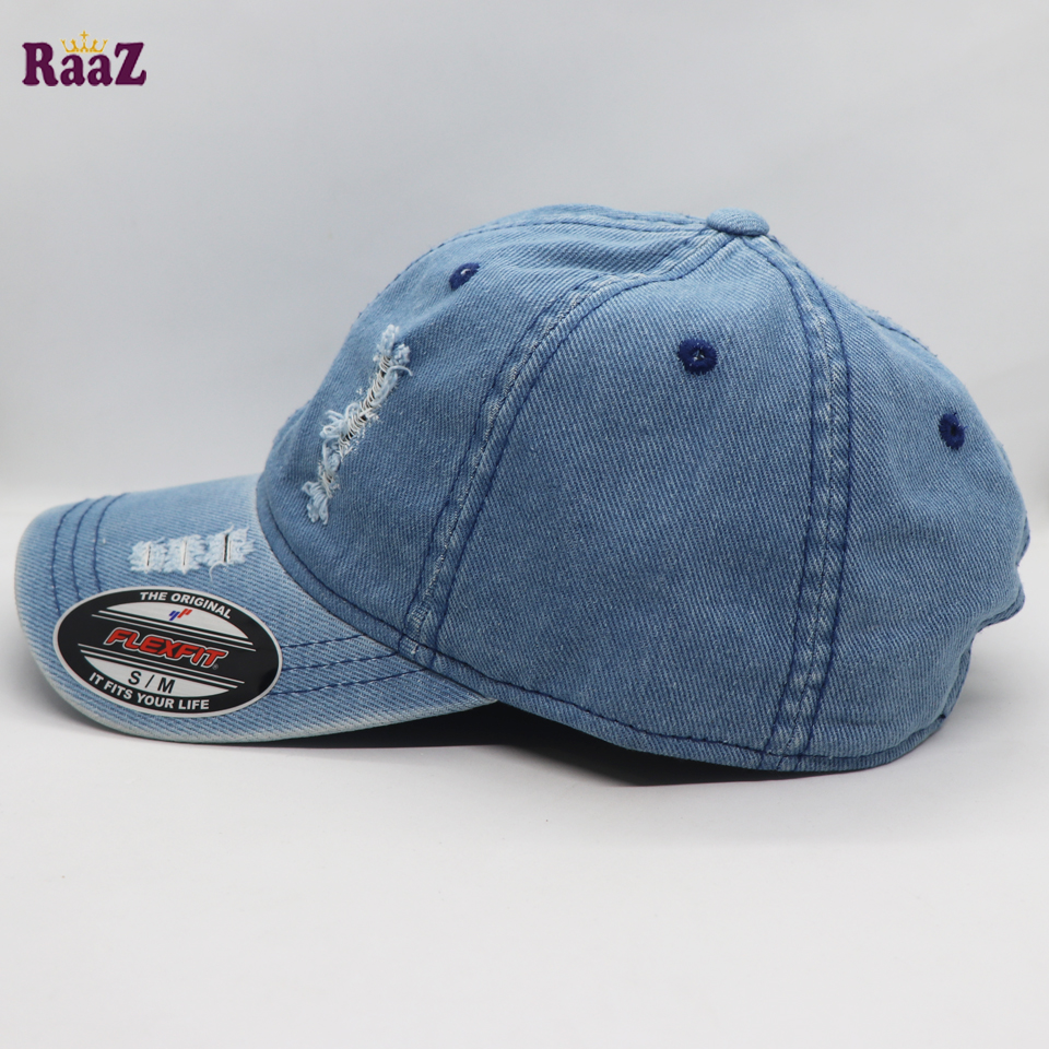 Picture of Navy Blue Wash Pure Denim Wash Baseball Cap For Men