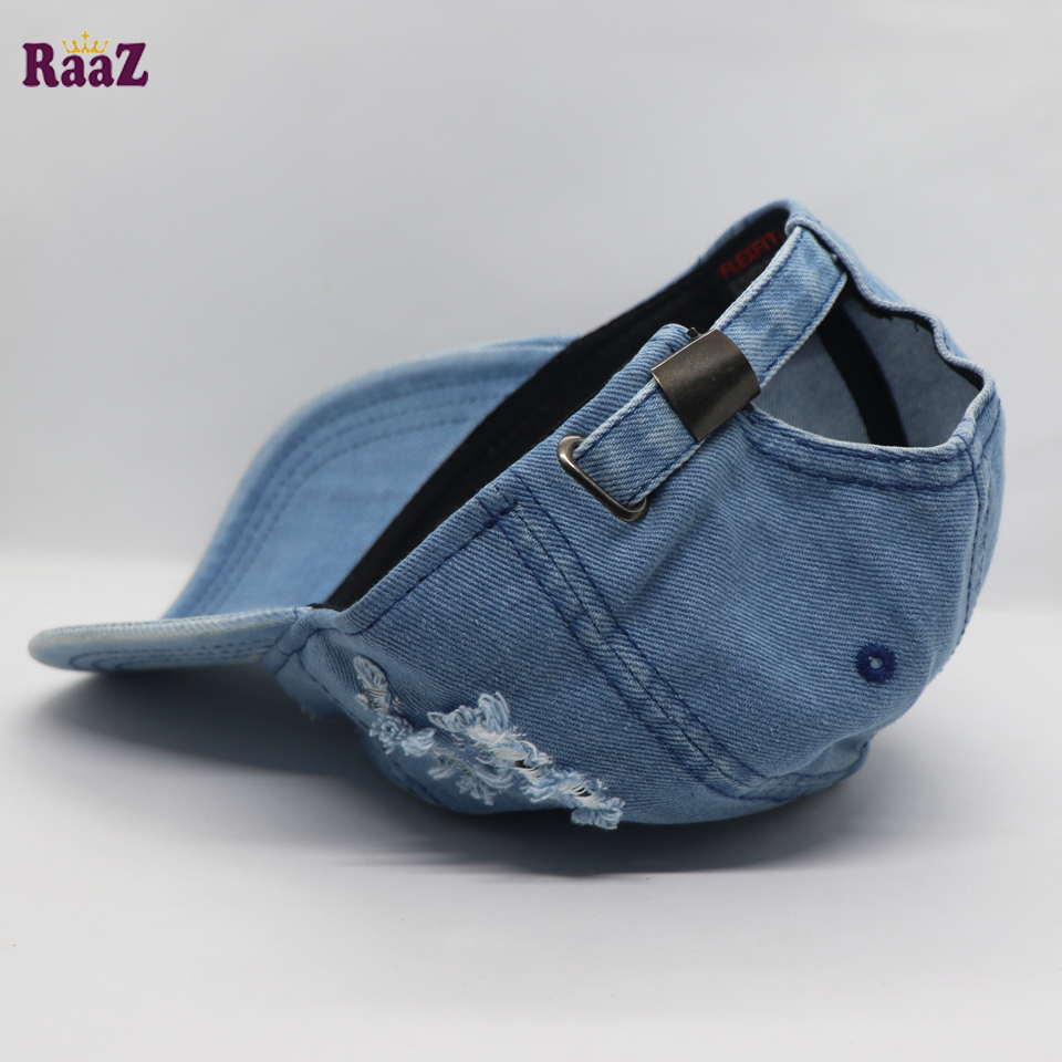 Picture of Navy Blue Wash Pure Denim Wash Baseball Cap For Men