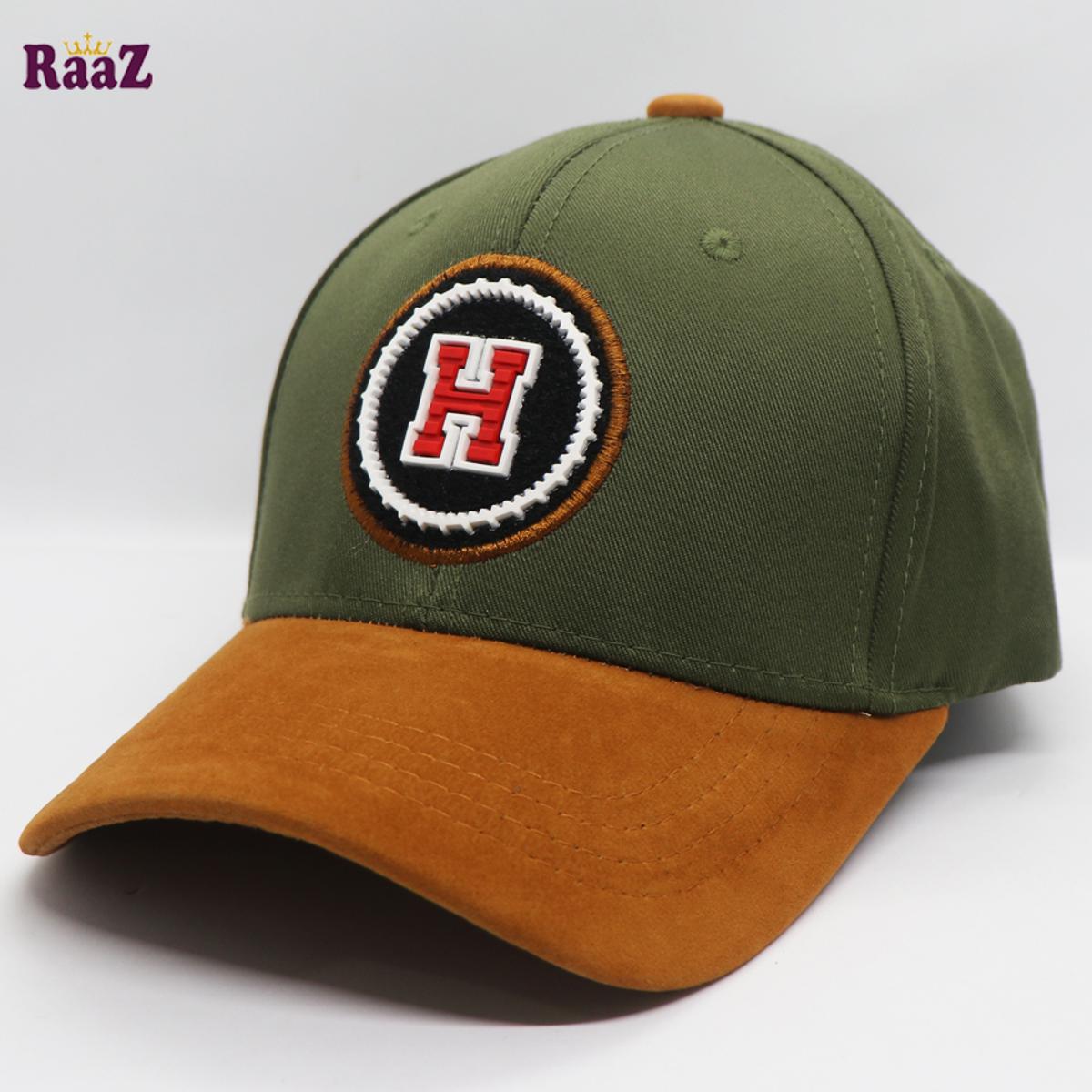 Picture of Green and Brown Velvet Cotton Export Baseball Cap For Men