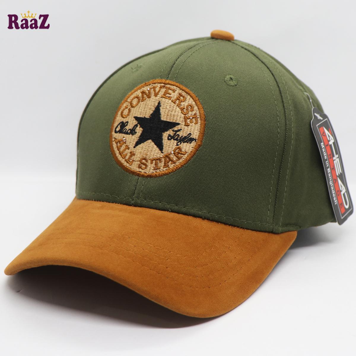 Picture of Green and Brown All Star Velvet Cotton Export Baseball Cap For Men