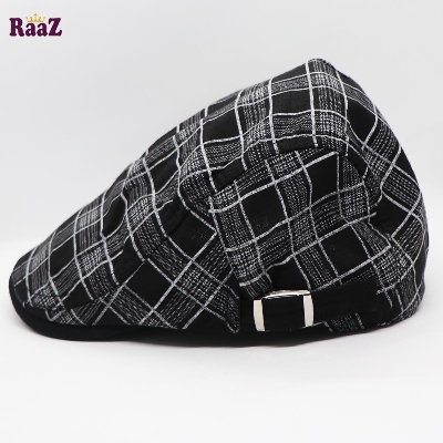 Picture of Black Plaid Beret British Retro Vintage Fashion Golf