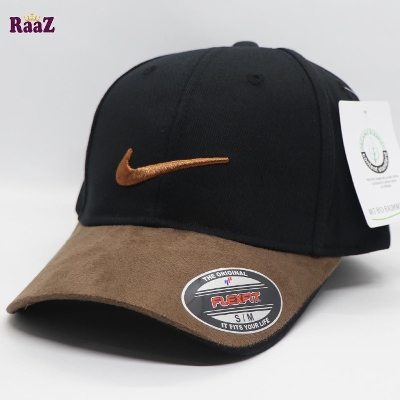Picture of Ensemble Yourself - Upscale Need - Swoosh Logo Velvet Visor Cotton Premium Curved Cap - Sensible - Must Have - Understated Sophistication
