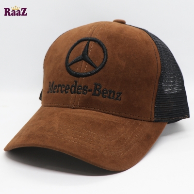 Picture of Brown Velvet Mercedes Embroidery Logo Hal Net Cap