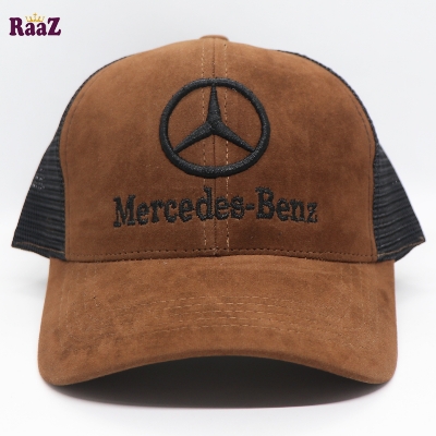 Picture of Brown Velvet Mercedes Embroidery Logo Hal Net Cap