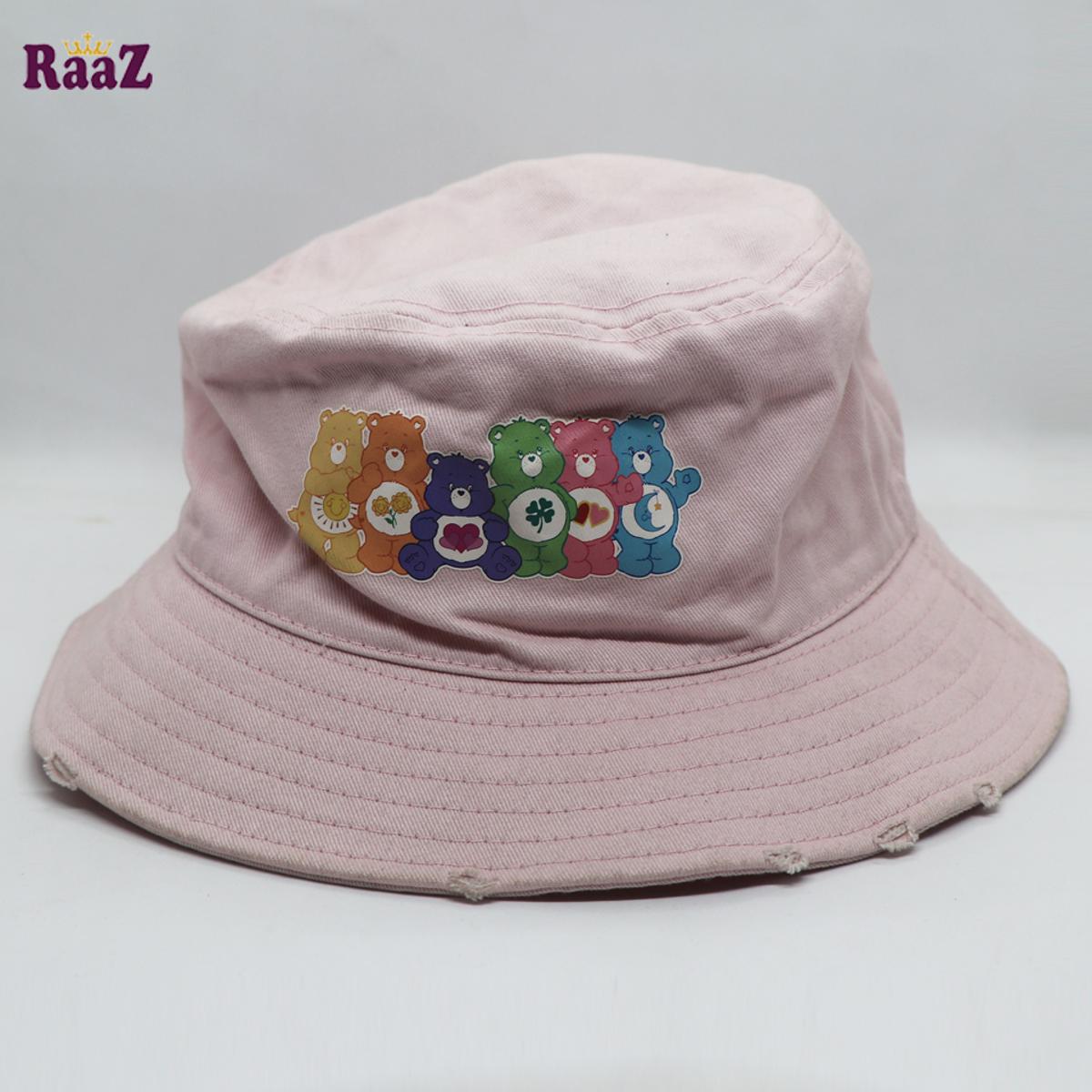 Picture of Pink Cartoon Printed Logo Wide Brim Hat