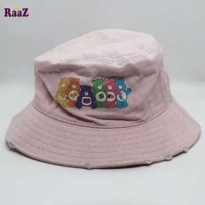 Picture of Pink Cartoon Printed Logo Wide Brim Hat