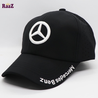 Picture of Black Mercedes Benz Embroidery Logo polyester Fabric Curved Cap