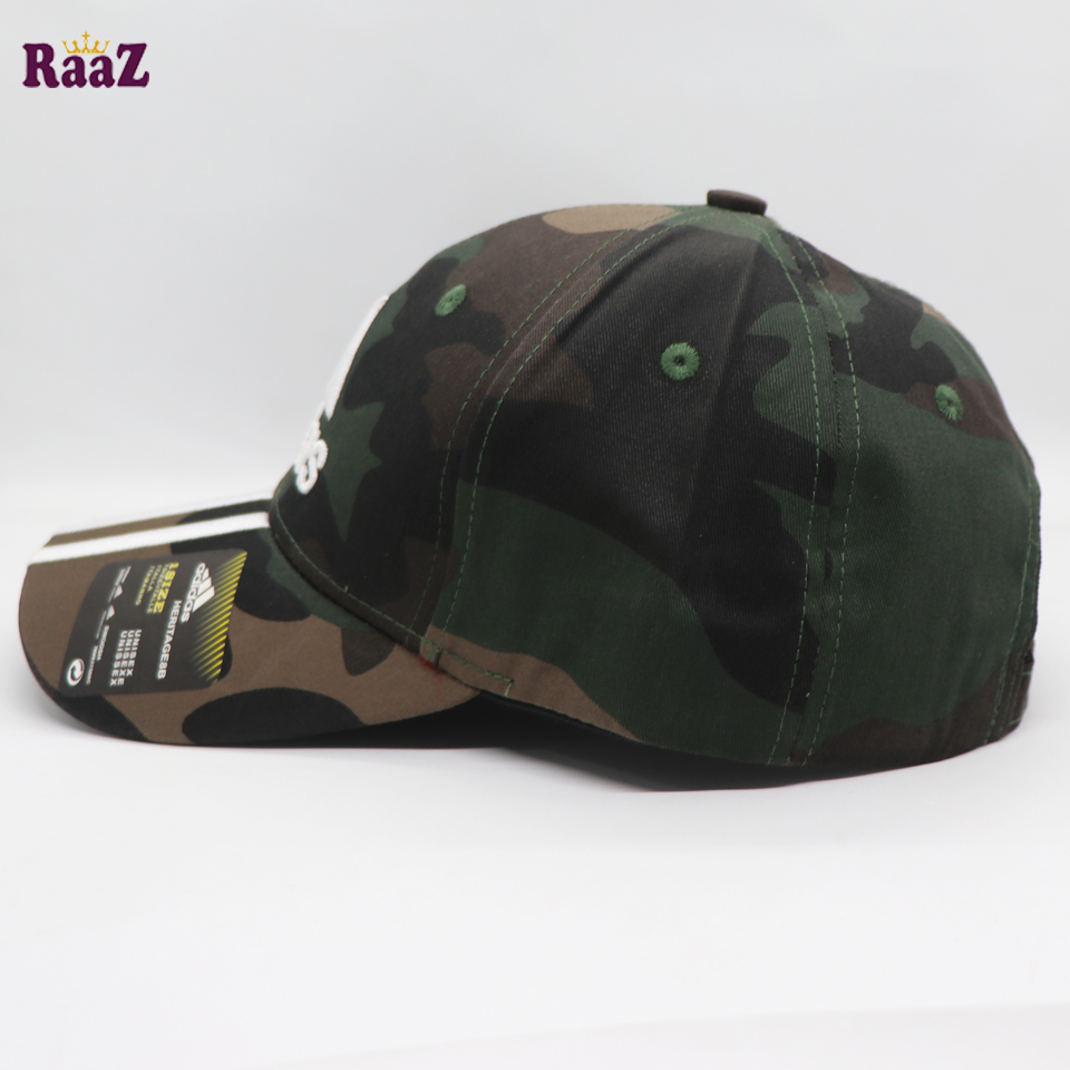 Picture of Three Stripe Camo Print Curved Visor Export Quality Cap