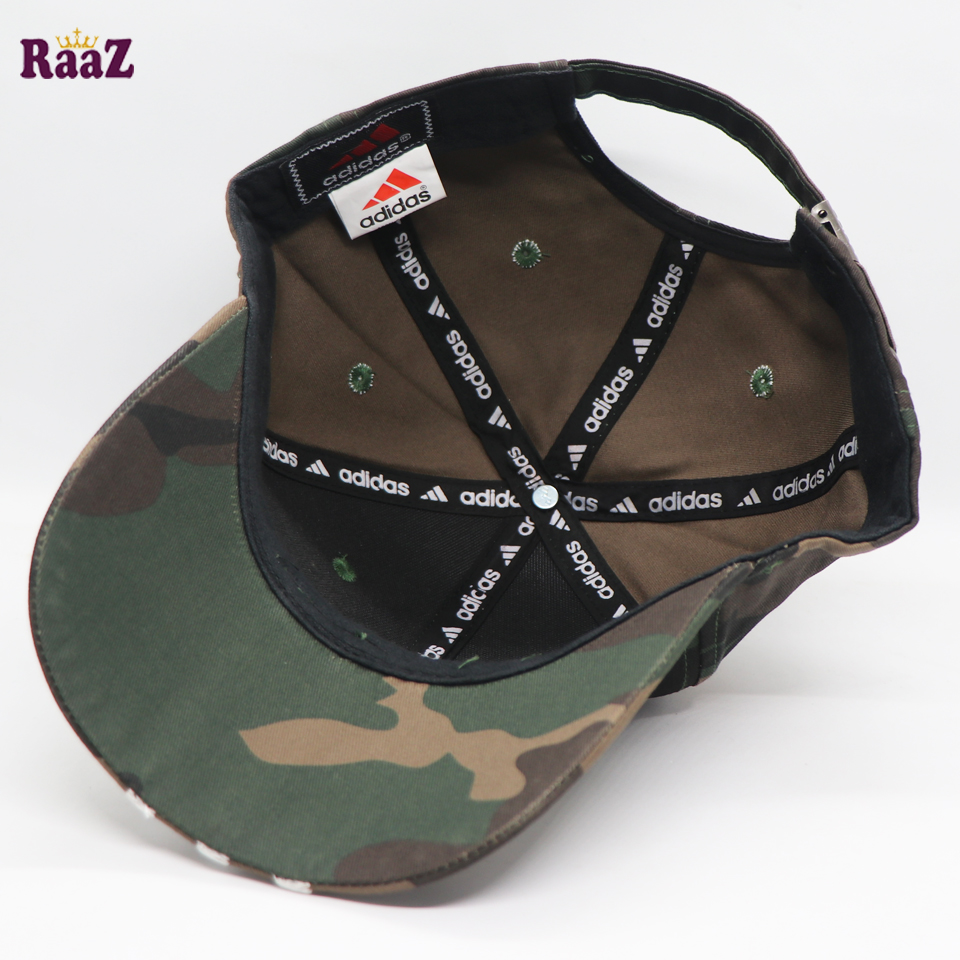 Picture of Three Stripe Camo Print Curved Visor Export Quality Cap