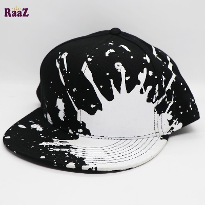 Picture of Black White Splash Print Wide Brim Cap