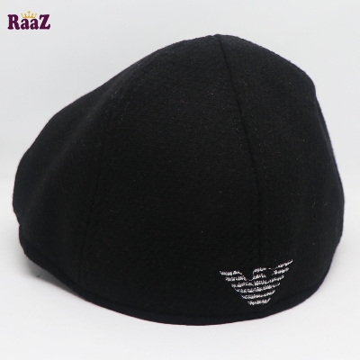 Picture of Full Black Steel Logo Newsboy Golf Cap