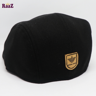 Picture of Black Wool Fabrics Newsboy Golf Cap