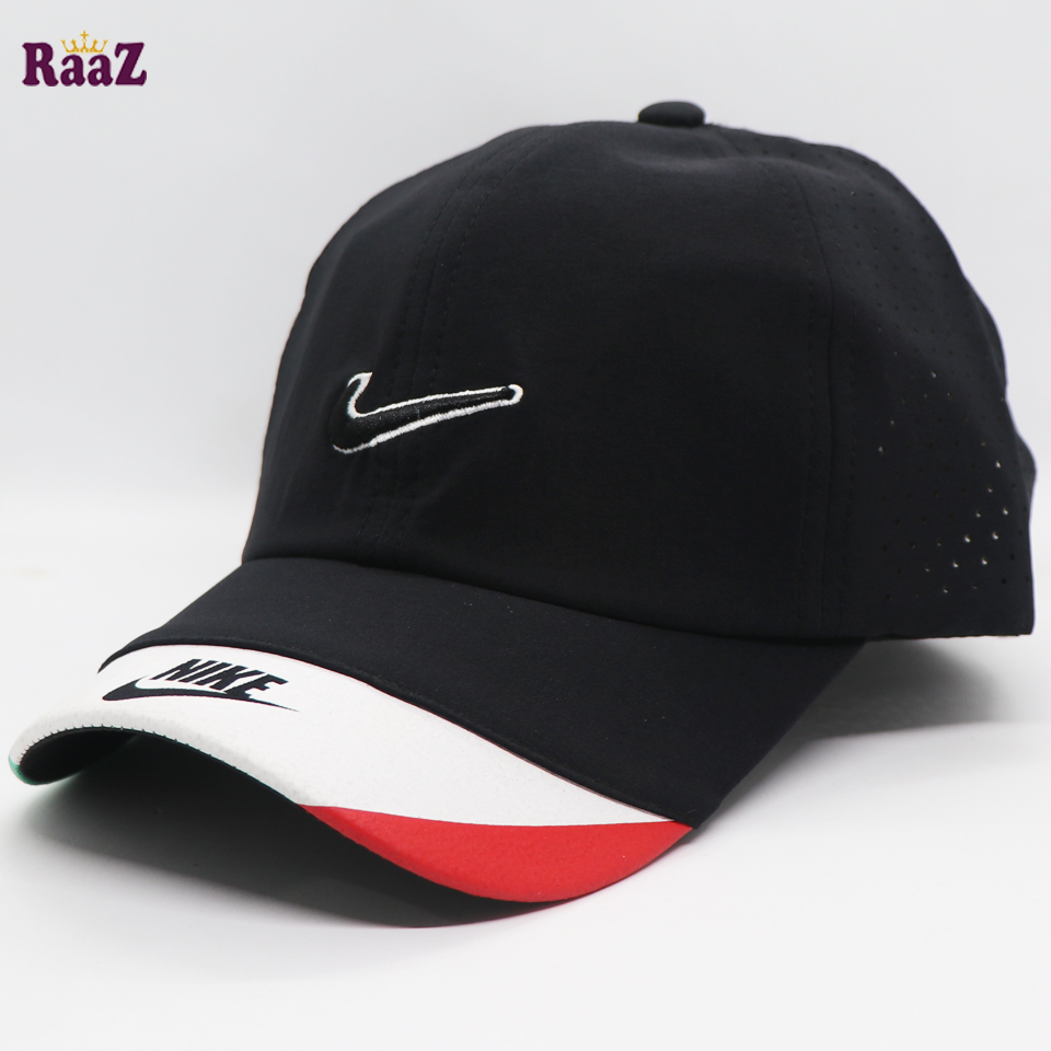 Picture of Black Polyester Fabrics Embroidery Logo Curved Visor Cap