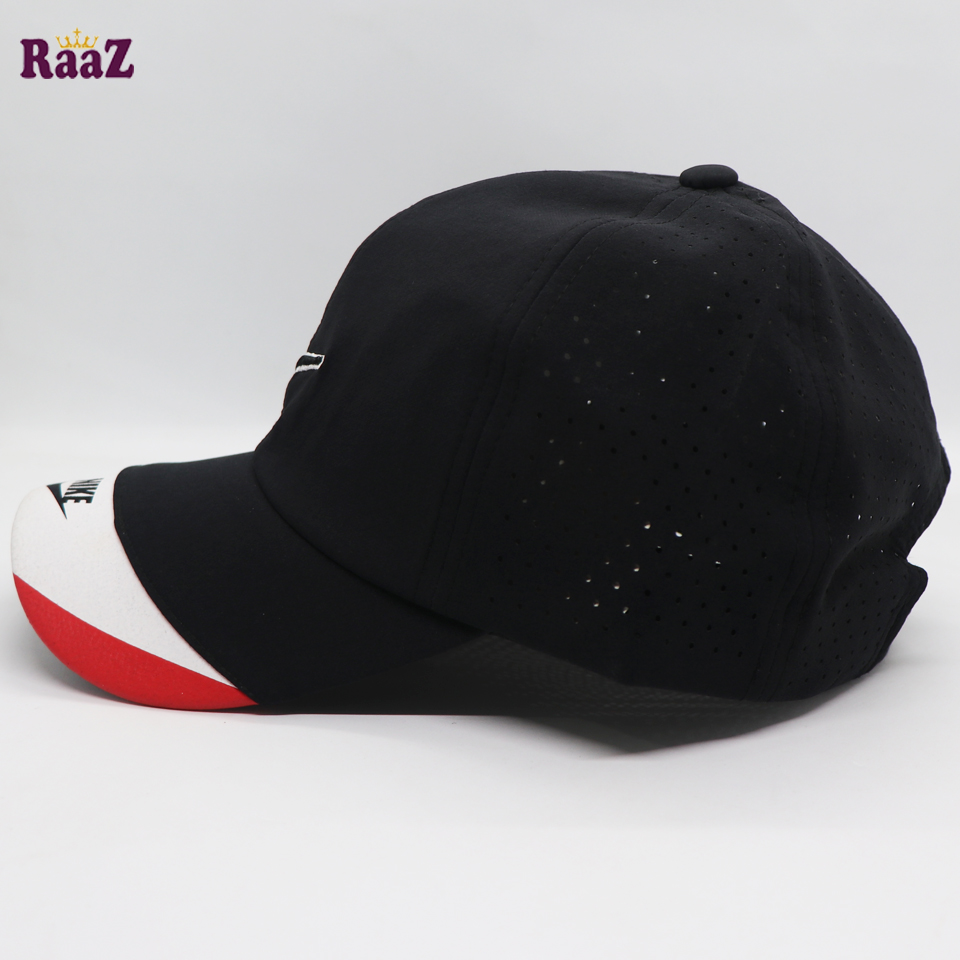 Picture of Black Polyester Fabrics Embroidery Logo Curved Visor Cap