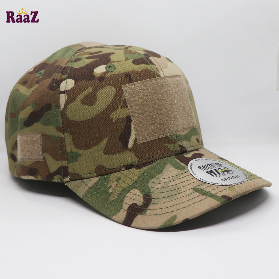 Picture of Green Off White US Army Tactical Operator Ripstop Cotton Baseball Cap With Loop Patch