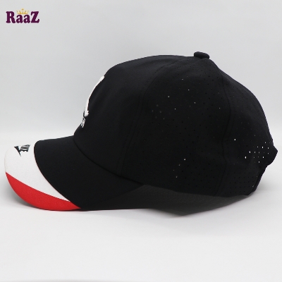 Picture of Stylish - Modern Vibe - Upscale Need - Black Polyester Fabrics Embroidery Logo Curved Visor Cap - Sensible - Must Have - Designed - Urban Vibes