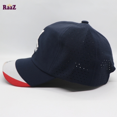 Picture of Trendsetter - Fashion Innovator - Upscale Need - Navy Blue Polyester Fabrics Embroidery Logo Curved Visor Cap - Sensible - Must Have