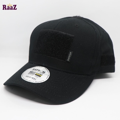 Picture of Superb Quality - Black Tactical Operator Ripstop Cotton Baseball Cap With Loop Patch - Trend and Needful - Designed - Urban Vibes