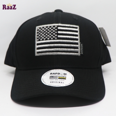 Picture of Black US Flag Tactical Operator Ripstop Cotton Baseball Cap With Loop Patch