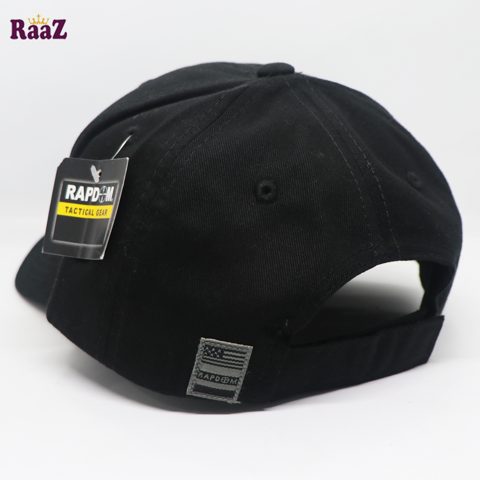 Picture of Black US Flag Tactical Operator Ripstop Cotton Baseball Cap With Loop Patch