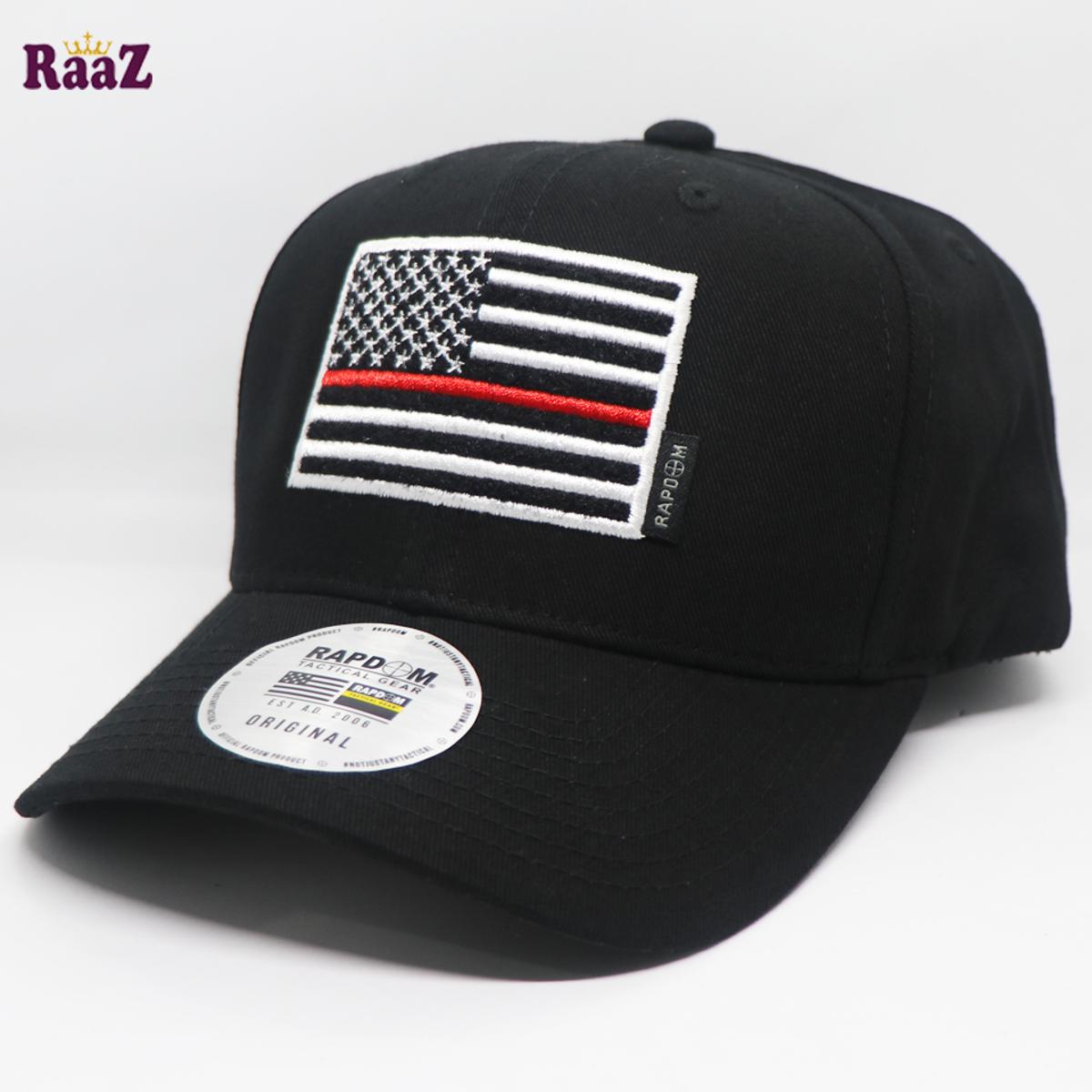 Picture of Black US Flag Tactical Operator Ripstop Cotton Baseball Cap With Loop Patch