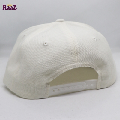 Picture of White Black Design Visor Decky Wide Brim 6 Panel Premium Export Snapback Cap