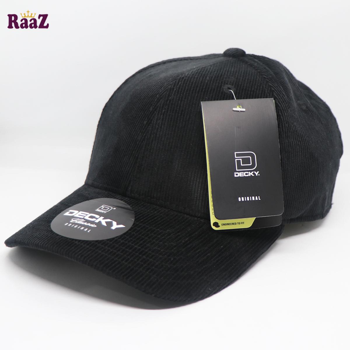 Picture of Black Retro Velvet Decky 6 Panel Premium Export Curved Snapback Cap