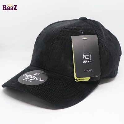 Picture of Black Retro Velvet Decky 6 Panel Premium Export Curved Snapback Cap