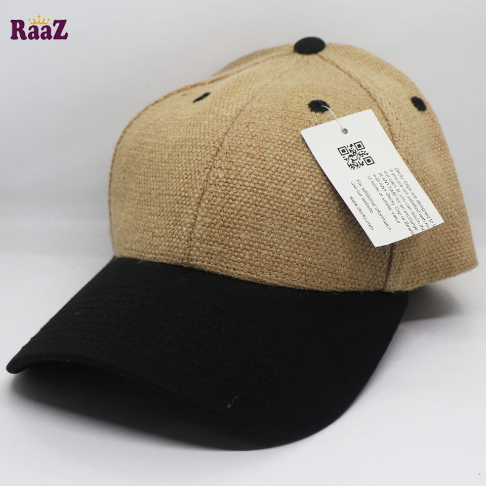 Picture of Black Off White Two Tone Decky 6 Panel Premium Export Curved Snapback Cap