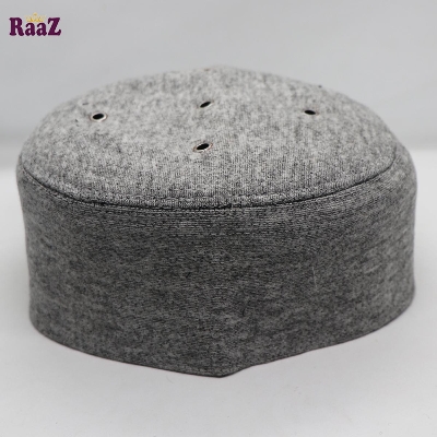 Picture of Silver Grey Cotton Mesh Air Prayer Tupi - Cap For Men