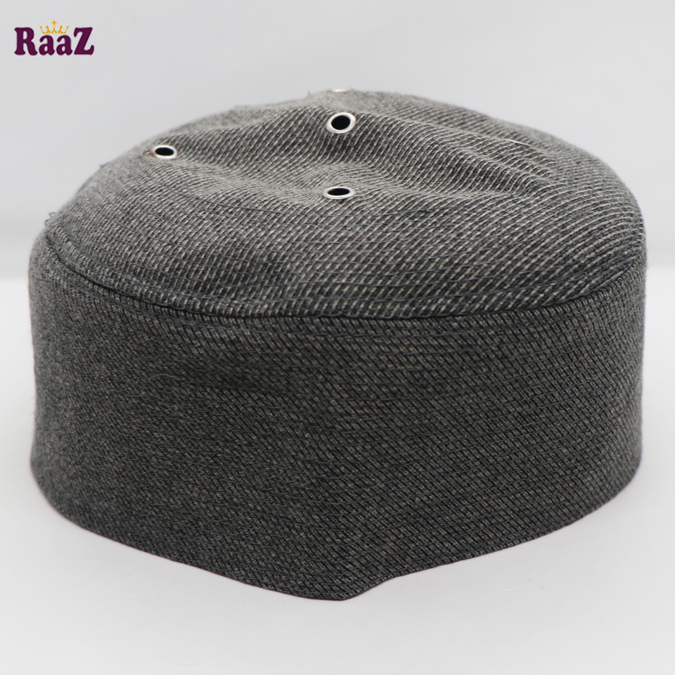 Picture of Grey Cotton Mesh Air Prayer Tupi - Cap For Men