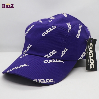 Picture of Deep Blue Printed Logo Cotton Fabrics Curved Visor Cap