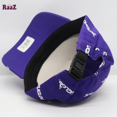 Picture of Deep Blue Printed Logo Cotton Fabrics Curved Visor Cap