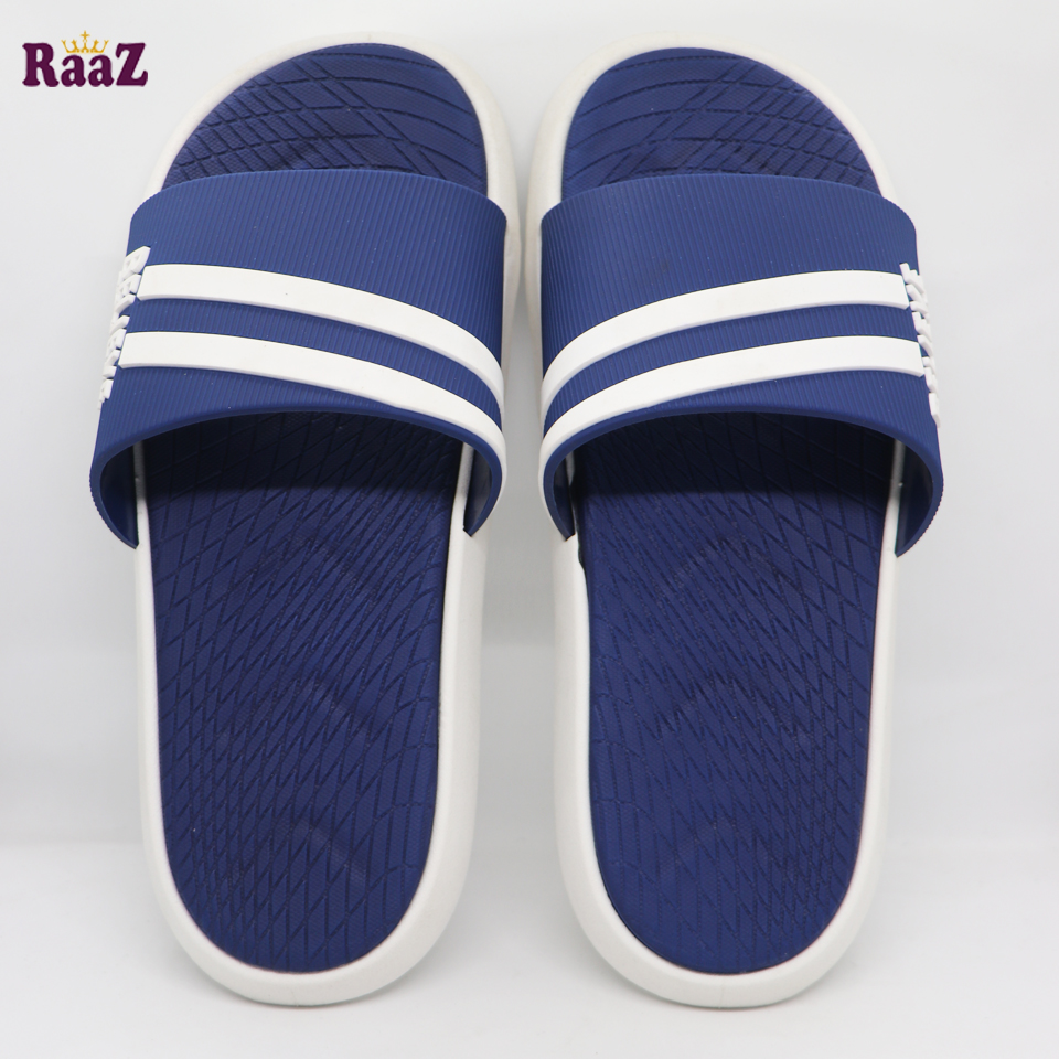 Picture of Navy Blue Believe Two Stripe Comfortable Waterproof Washable Slide Slipper Sandal