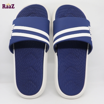 Picture of Navy Blue Believe Two Stripe Comfortable Waterproof Washable Slide Slipper Sandal