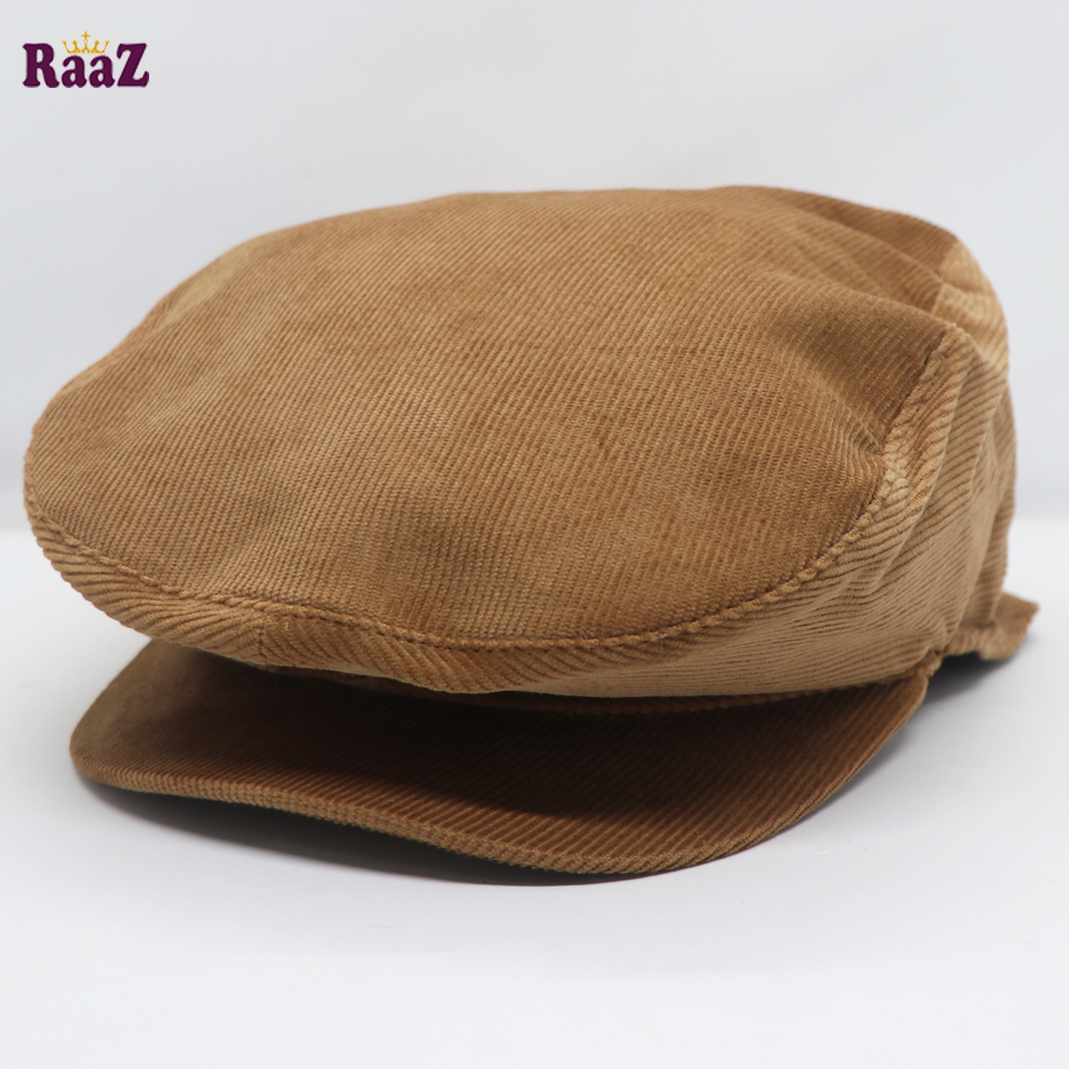 Picture of Brown Velvet Fabrics Newsboy Western Cap Hat